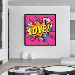 love pop art canvas print, next generation wall decor canvas print art, gift home decor, canvas wall decor for love