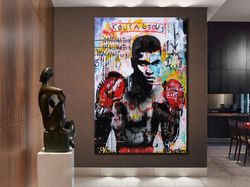 Muhammed Ali Canvas Wall Decor, Pop Art Canvas Wall Art,Muhammad Ali Boxing Wall Art,Sports Wall Art,Ready to Hang, Graf