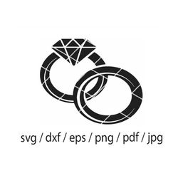 Diamond Ring svg, wedding ring svg, ring svg, wedding clipart, wedding svg, engagement ring svg, ring cricut silhouette