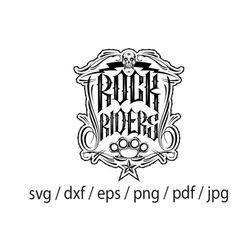 Rock Riders svg, Motorcycle SVG, Biker SVG, Rock and Rider Vector, Moteros Instant Download PDF standard, digital downlo