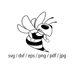 Hornet mascot Silhouette SVG, Hornet mascot svg, dxf, eps, Cricut, Hornet mascot Clipart, Silhouette Cut File, Instant D
