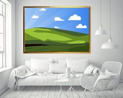 windows landscape canvas print art, windows wallpaper canvas print art, clouds and mountain painting canvas wall decor