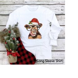 Long Sleeve Shirt Women, Cow Lick, Cow Long Sleeve Shirt, Heifer Shirt, Farm Life, Christmas Cow Shirt, Christmas Clothi