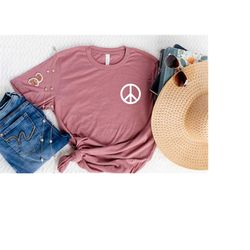 Peace Sign Shirt, Hippie T Shirt, Grunge Peace Shirt, Peace Sign T-Shirt, Boho Shirt, Peace T-Shirt, Peace Tee, Peace Sy