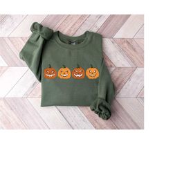 Pumpkin Sweatshirt, Pumpkin Sweater,Halloween gift for Woman, Halloween Crewneck Sweatshirt, Halloween Sweater, Spooky S