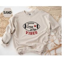 Game Day Vibes Sweatshirt, Football Sweatshirt, Mother Sweatshirt, Women's Football Sweat,Gameday Gift,Football Lover Sw