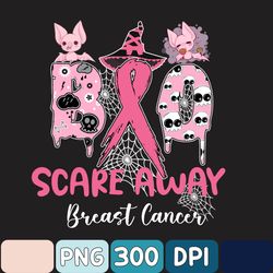 Boo Scare Away Breast Cancer Png, Sublimation Design Download, Cancer Awareness Png, Breast Cancer Png, Ghost Png