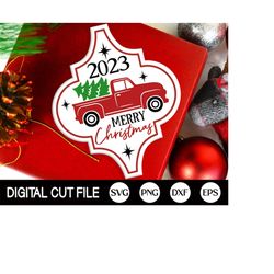 2023 Arabesque Ornament, Merry Christmas SVG, Christmas 2023 Svg, Christmas Tree Truck, Farmhouse, 2023 Arabesque, Svg F