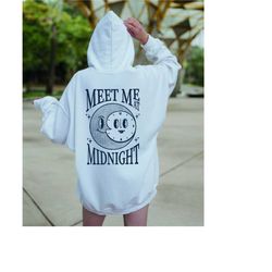 meet me at midnight sweatshirt, womens sweatshirt, stars and moon, graphic sweatshirt for fans
