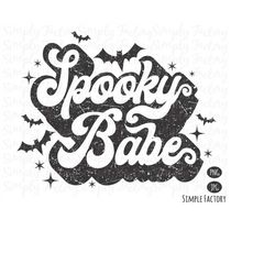 Retro Spooky Babe Bat Png, Halloween Spooky Babe Png, Halloween Vibes Png, Vintage Groovy Halloween Spooky Babe Sublimat