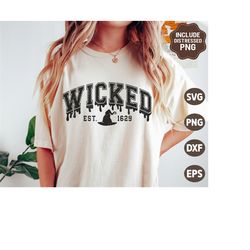 Wicked SVG, Halloween Varsity Svg, Witch Svg, Hocus Pocus Png, Halloween Shirt Svg, Svg Files For Cricut