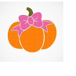 Cute Pumpkin Svg, Girl Halloween Svg, Pumpkin with Bow Svg, Dxf, Eps, Monogram Svg, Fall Cut Files, Girls Shirt Design,
