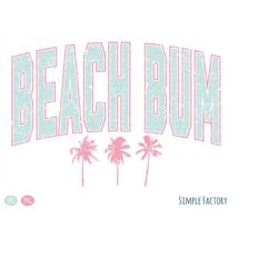 Retro Varsity Summer Beach Bum Sublimation, Beach Bum Png, Palm Tree, Beach Coconut, Vintage Varsity Beach Bum Sublimati