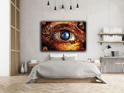 Eye canvas art, Eye Wall Art, Eye Wall Decor, Eye Canvas Print, Colorful Wall Art, Colorful Painting,