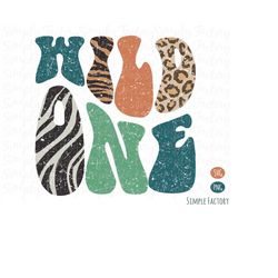 Retro Wild One Png, Groovy Png, Wild One Svg, Hippie Png, Birthday Png, Safari Png, Vintage Animal Wild One Birthday Sub