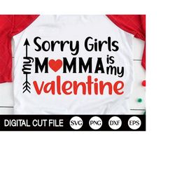 Funny Valentine Svg, Valentines Day Svg, Valentine Shirt Svg, Momma is my Valentine, Kids Valentine Svg,  Dxf, Svg Files