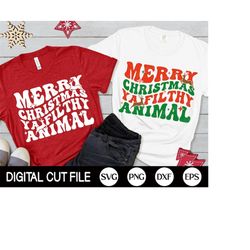Merry Christmas Ya Filthy Animal SVG, Christmas Svg, Funny Christmas Quotes Shirt, Xmas Gift, Retro Christmas Tee, Svg F