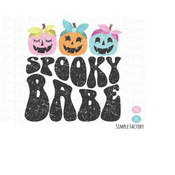 Retro Groovy Spooky Babe Pumpkin Png, Halloween Spooky Babe Png, Vintage Groovy Halloween Spooky Babe Pumpkin Sublimatio
