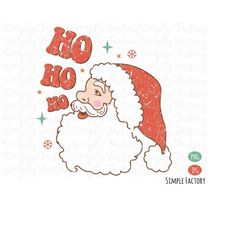 Retro Groovy Santa Ho Ho Ho Christmas Png, Christmas Png, Ho Ho Ho Png, Vintage HoHoHo Santa Christmas Sublimation Shirt