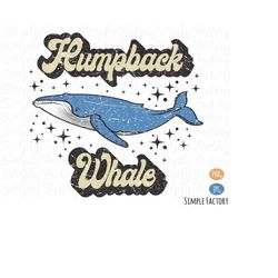 Vintage Humpback Whale Png, Whale Png, Groovy Humpback Whale, Summer, Sea Life, Retro Groovy Humpback Whale Sublimation