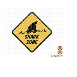 Retro Cute Shark Zone Sign Png, Shark Sign Png, Zone Sign Png, Shark Zone Silhouette, Vintage Cute Shark Sign Sublimatio