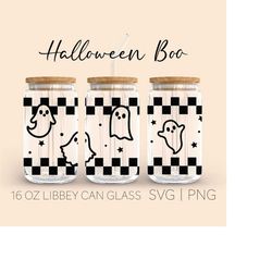 Halloween Boo Libbey Can Glass Svg, 16 Oz Can Glass, Ghost Svg, Halloween Svg, Beer Can Glass, Cricut, Beer Can Glass Sv