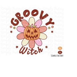 Retro Groovy Witch Png, Halloween Png, Pumpkin Witch Png, Groovy Witch Png, Vintage Halloween Groovy Witch Sublimation S