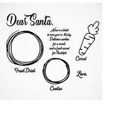 Christmas Santa Tray SVG, Santa Cookies and Milk Doodle Cut SVG, Png, Eps, Dxf, Cricut, Cut Files, Silhouette Files, Dow