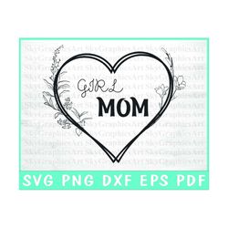 Girl Mom Svg Cut File- Mom Of Girls Cricut - Girl Mom Svg Silhouette - Girl Mom With Love Svg - Instant Download - Svg P