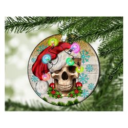 Christmas Skull Ornament Png Sublimation Design, Western Christmas Ornament Png,Christmas Skull Png ,Christmas Skull Png