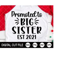 Promoted To Big Sister Svg, Big Sister Svg, 2021 Svg, Newborn Svg, Kids Shirt Design, Baby Shower, Svg Files For Cricut,