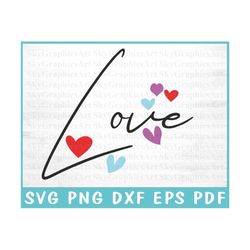 Love Svg - Love With Heart - Valentines Svg - Cute Valentines Svg - Love Png Sublimation - Love Cut Cricut - Instant Dow