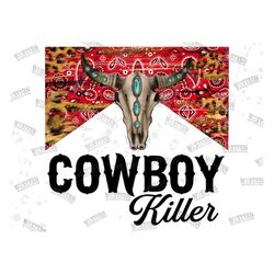 Cowboy Killer Png, Red  Bandana Cowboy Killer Png, Bull Skull Png, Cowboy Skull Png, Cowboy Bull Skull Sublimation png