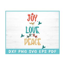 Joy Love Peace SVG, Svg Files for Cricut, Christmas Shirt SVG, Christmas Gift, Christmas Clipart, Grinch SVG, Snowflakes