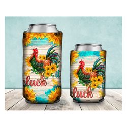 Cluck It Rooster 12Oz Regular and Slim Can Cooler PNG Sublimation Design, Rooster,12 Oz. Can Cooler Template,Can Cooler