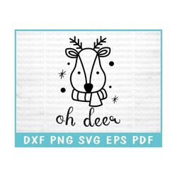 Oh Deer SVG Cut File for Cricut, Deer Christmas SVG, Deer Joy Svg, Dear Santa Svg, Deer Friends SVG, Deer Delights Svg,