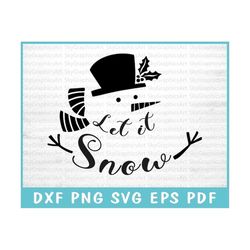 Let It Snow SVG Cut File for Cricut, Snowflake Svg, Santa Claus Svg, Holiday Vibes Svg, Joy Christmas SVG, Gift Ideas Sv