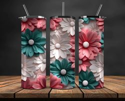 3D Flowers Tumbler Wrap, 3D Floral Sublimation Tumbler Design,Instant Digital Download PNG 19