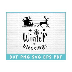Winter Blessings SVG Cut File for Cricut, Winter Wishes SVG, Holiday Warmth Svg, Cozy Christmas Svg, Joyful Winter SVG,