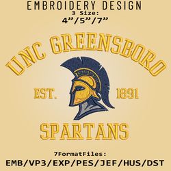 UNC Greensboro Spartans embroidery design, NCAA Logo Embroidery Files, NCAA Spartans, Machine Embroidery Pattern