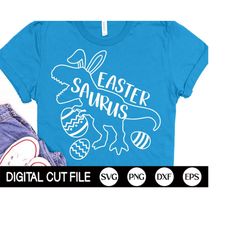 Easter Saurus SVG, Dinosaur Svg, Easter Bunny Svg, Kids Easter gift, Baby Boy Svg, Boys Easter Shirt, Trex Png, Dxf, Svg