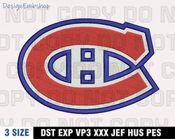 montreal canadiens embroidery designs, nhl machine embroidery design, machine embroidery pattern