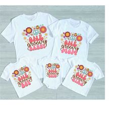 Groovy Retro Family Shirts - birthday or baby shower, groovy one, two groovy, groovy baby, of the birthday girl, gender