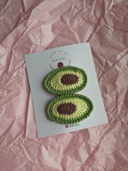 Hairpins click clack Avocado crochet