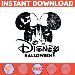 Mickey Characters Halloween Watercolor PNG For Cricut, Mickey Team Scary Cute Horror Characters, Halloween Clipart