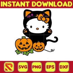 Hello Cats Horror Halloween Svg Png, Layered Hello Cat Svg, Horror Characters Svg, Jack Cat Svg