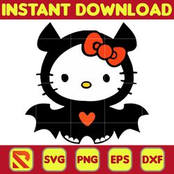 Hello Cats Horror Halloween Svg Png, Layered Hello Cat Svg, Horror Characters Svg, Jack Cat Svg