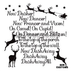 Dasher Dancer Prancer Vinxen Svg, Christmas Svg, Christmas Quotes Svg