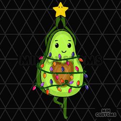 Avocado Merry Christmas Tree Lights Svg, Christmas Svg, Avocado Svg, Fairy Lights svg