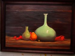 Mysterious Still Life Painting 24x16'', Original Oil Painting on Canvas, Original Art by "Walperion"